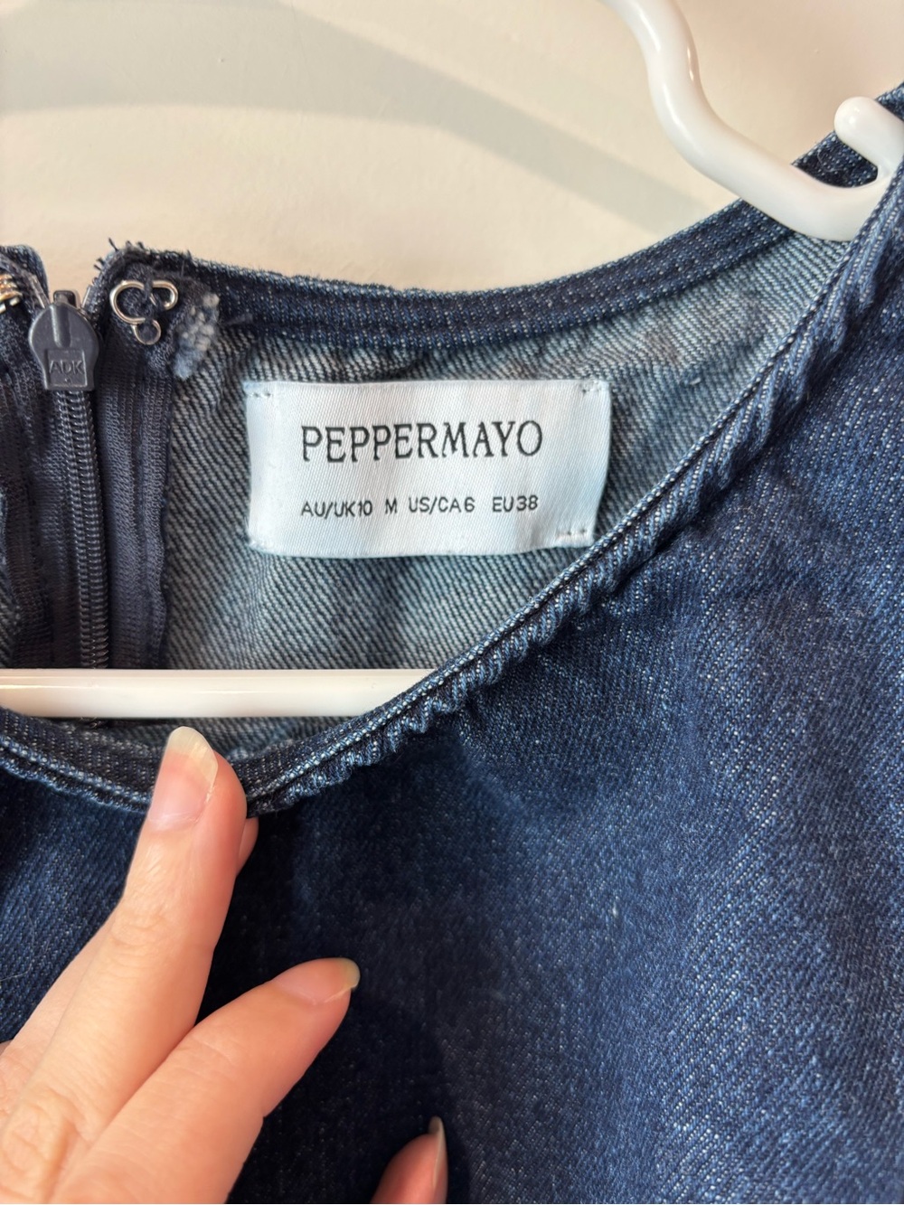 Peppermayo Dark Blue Denim Mini Dress Rochelle Medium - Picture 3 of 5